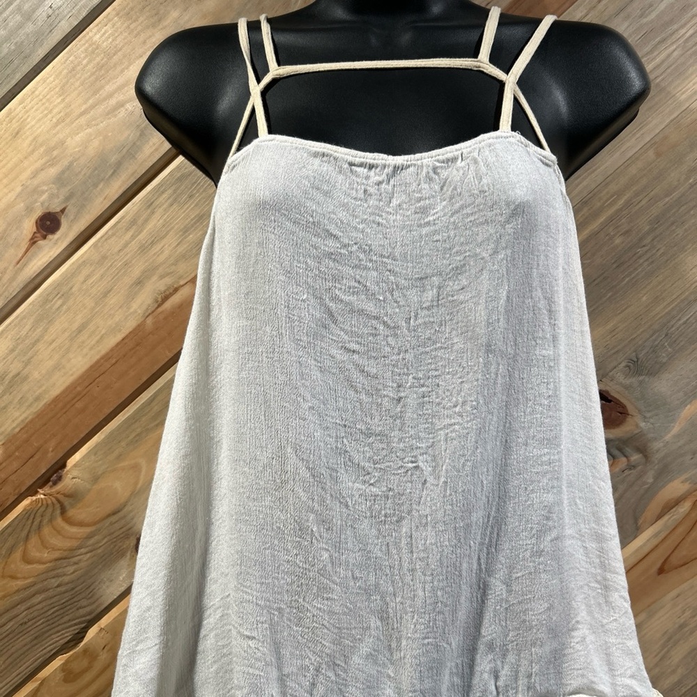Free People Intimately Ivory Strappy Crochet Hem Cami Tank - M